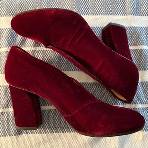 Velvet burgundy heels